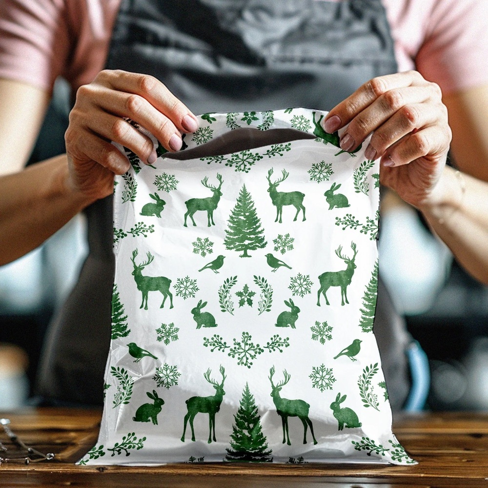 Winter Deer Poly Mailers 10x13 Pack of 25 - Picture 8 of 15